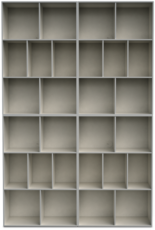 Como wall system, light grey lacquered