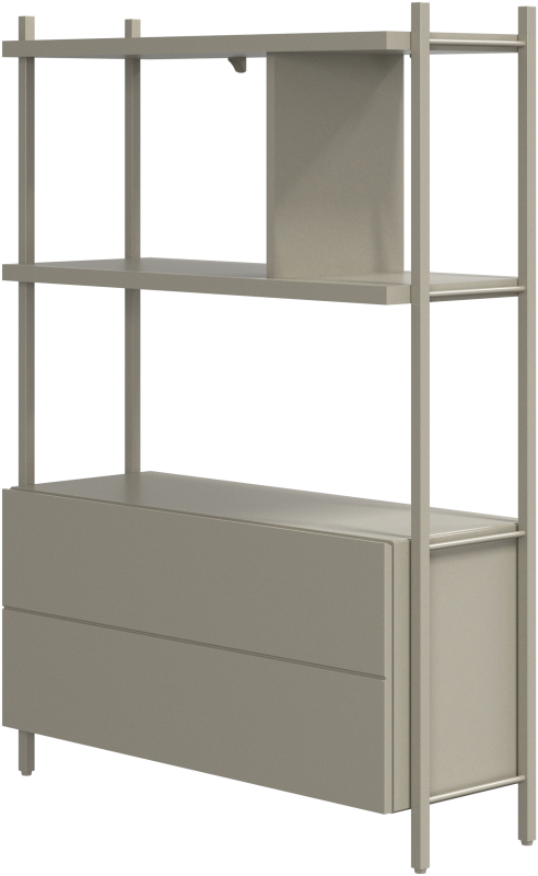 Calgary storage with drawer, light grey wood