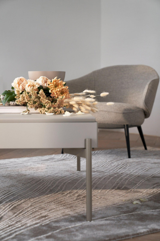 Tide rug, light grey tencel