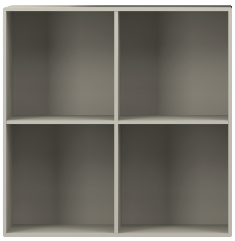 Como bookcase, light grey lacquered