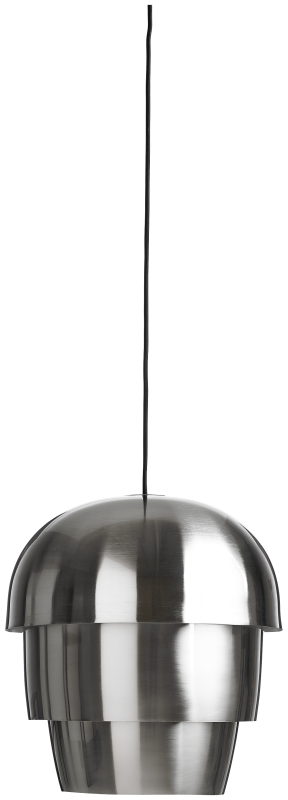 Pine cone pendant, light grey metal