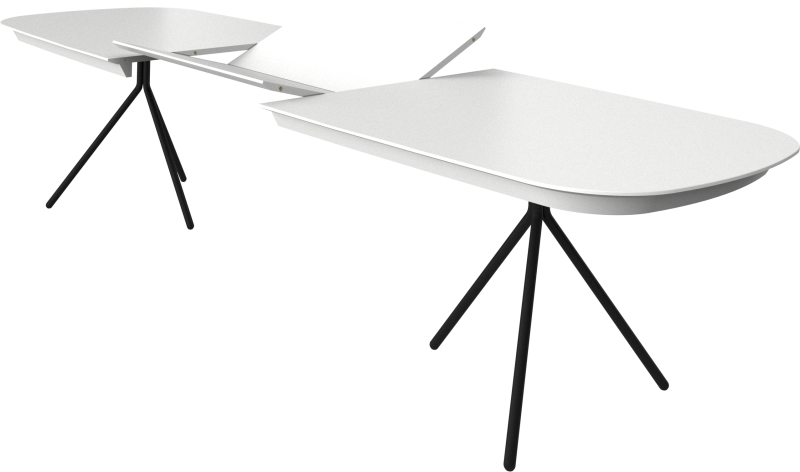 Ottawa extendable dining table, white lacquered