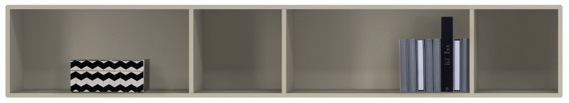 Como bookcase, light grey lacquered