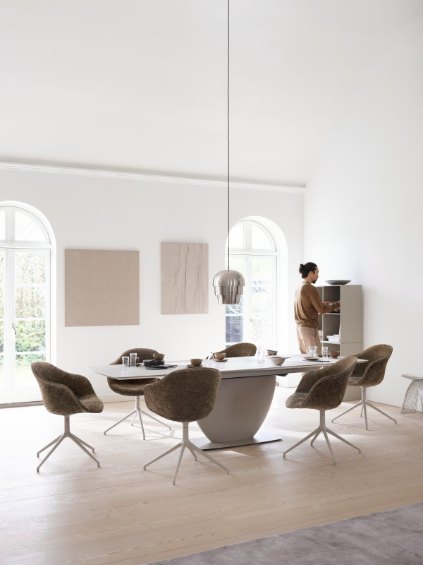 Fiorentina extendable dining table, dark grey/black ceramic