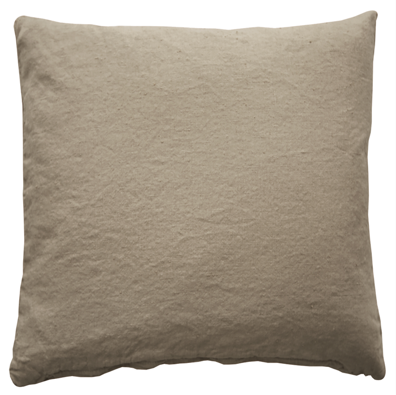 Linen washed cushion, beige