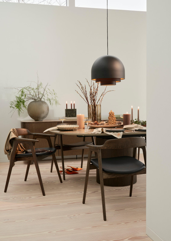 Santiago extendable dining table, brown/grey wood