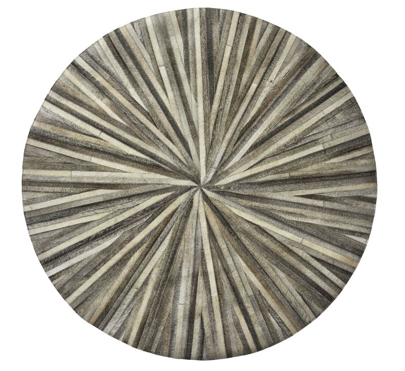 Dimas rug, light grey leather