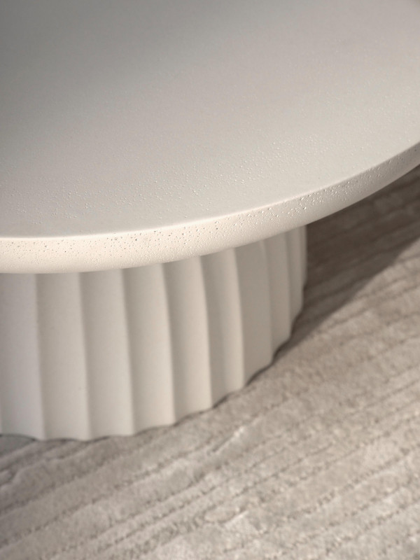 Expose side table, beige concrete