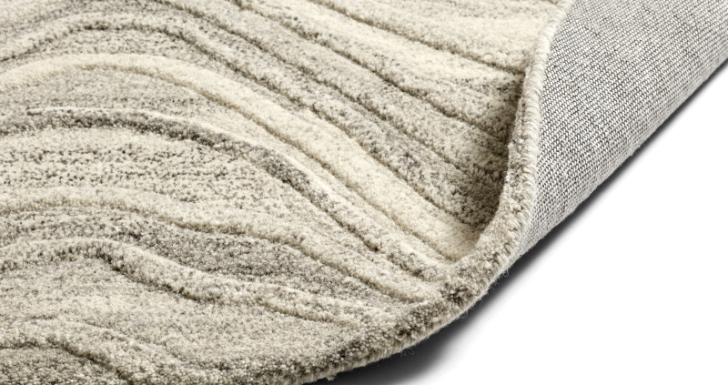 Furrow rug, light grey cotton