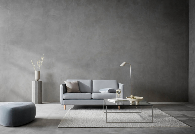 Scandinavia rug, light grey wool/cotton