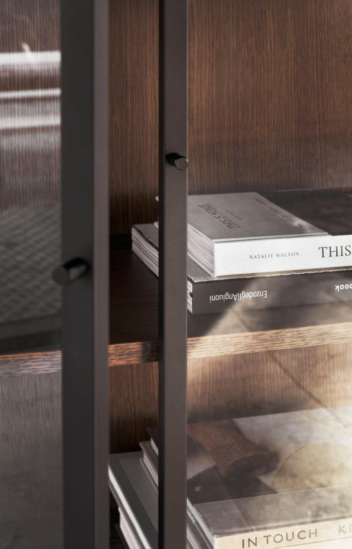 Lund glass cabinet, black wood