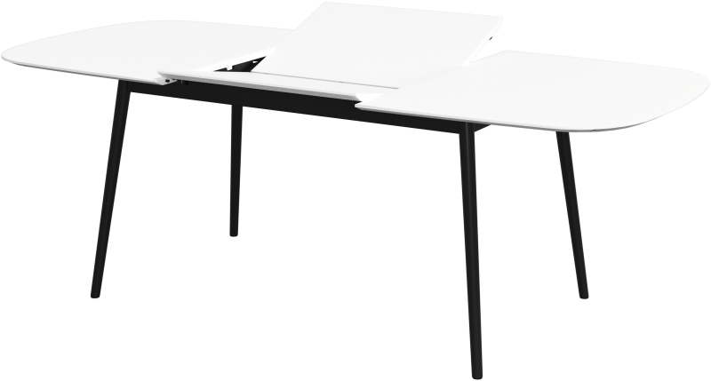 Kingston extendable dining table, white lacquered
