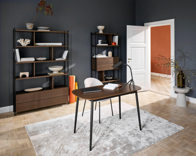 Calgary storage with dropdown front, light grey wood