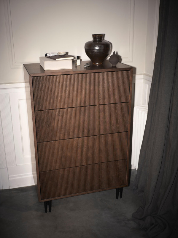 Element dresser with 4 drawers, brown