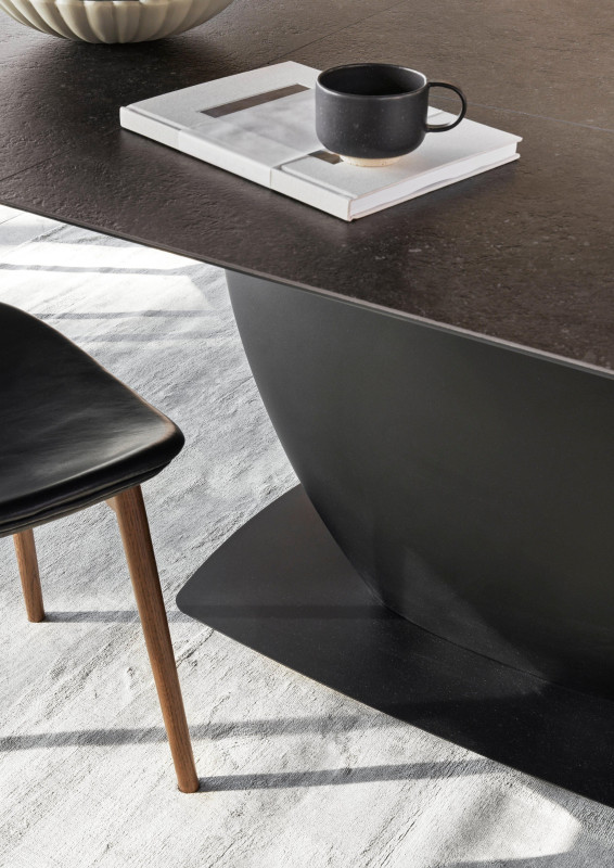 Fiorentina extendable dining table, dark grey/black ceramic