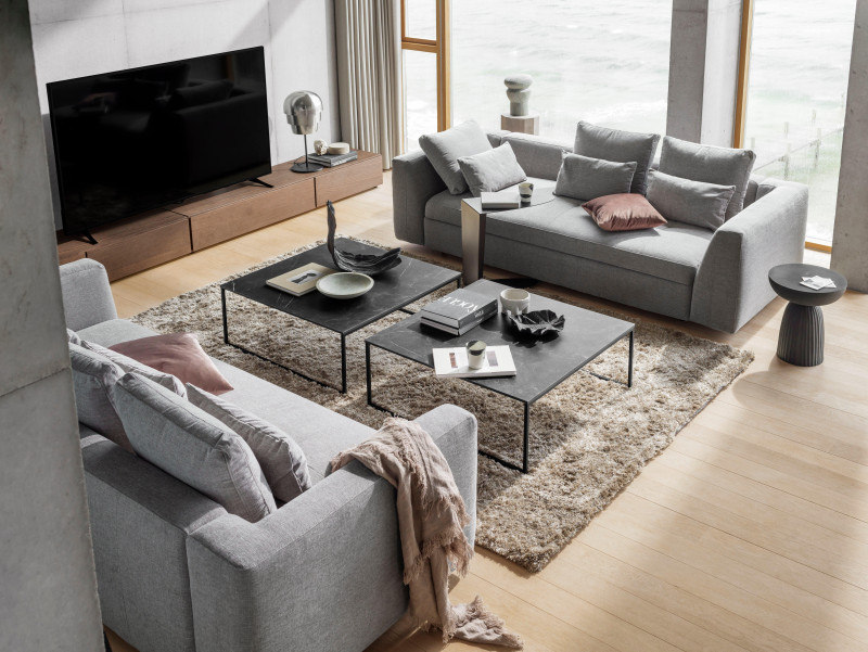 Movement rug, white polyester/cotton