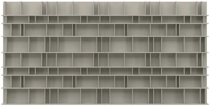 Como wall system, light grey lacquered