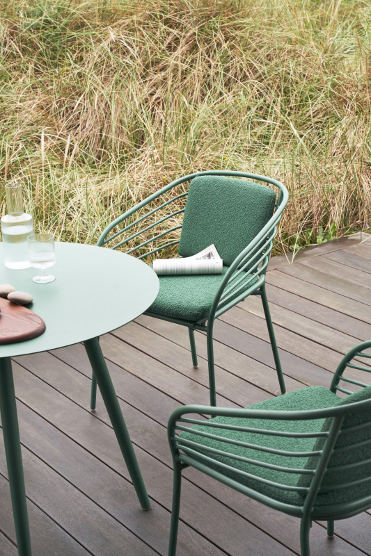 Cancún Café table, light grey metal