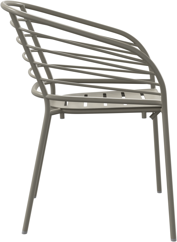 Cancún Dining chair with arm, light grey aluminium