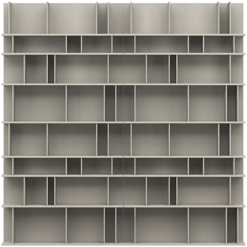 Como wall system, light grey lacquered