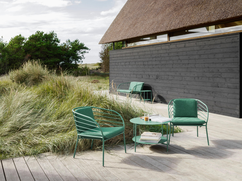 Cancún side table, light grey metal