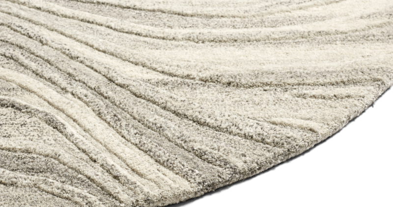 Furrow rug, light grey cotton