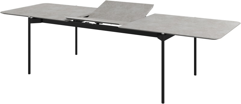 Augusta extendable dining table, brown/black ceramic
