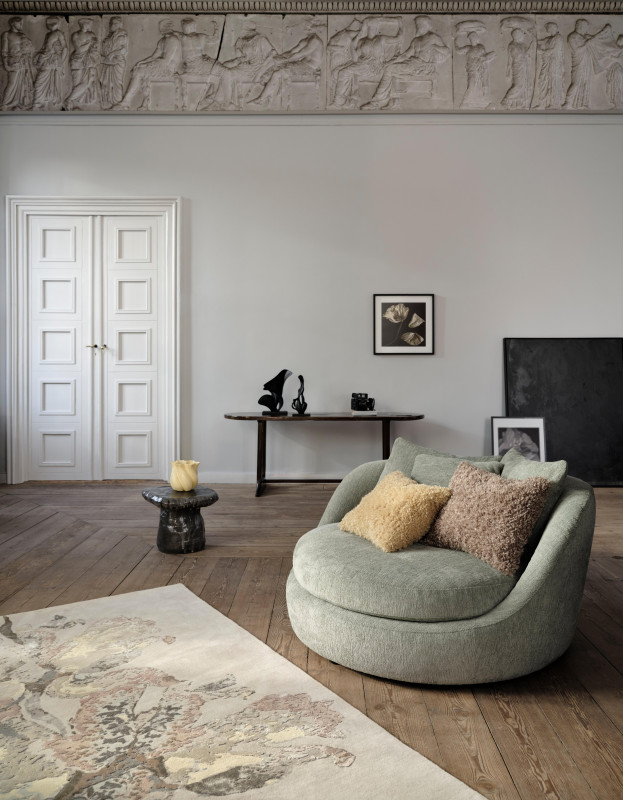 Flora 7 rug, beige wool