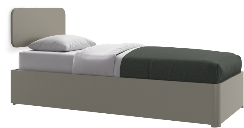 Element bed, wall-mounted headboard, without slats, excl. mattress, light grey wood