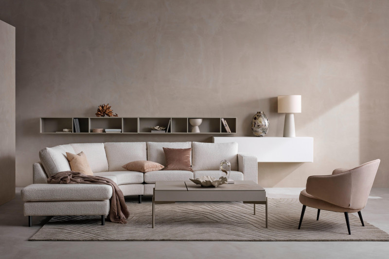 Ridge rug, beige wool