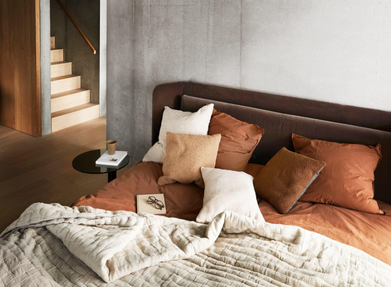 REMS bedspread, beige fabric