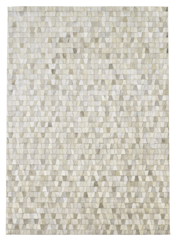 Cosmo rug, light grey leather hide/wool