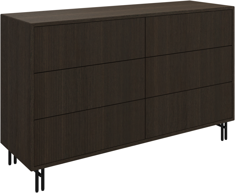Element dresser with 6 drawers, brown
