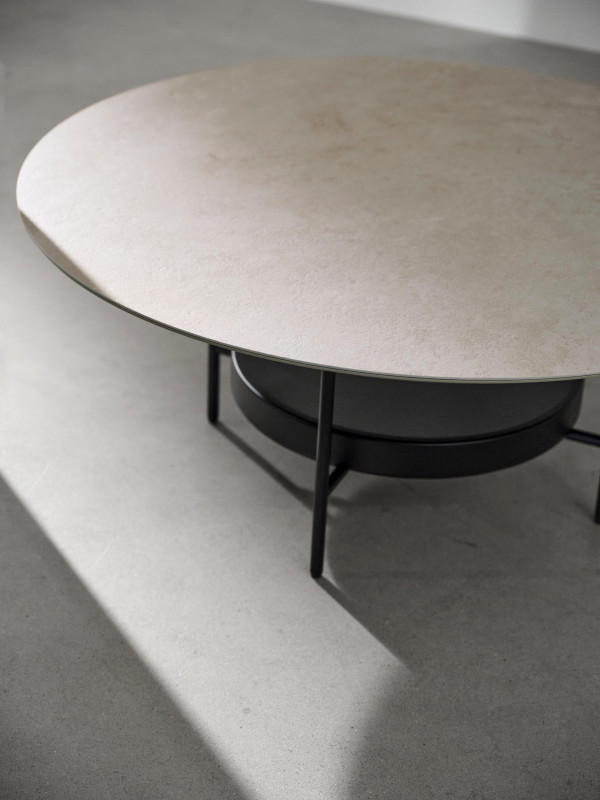 Madrid side table, light grey ceramic