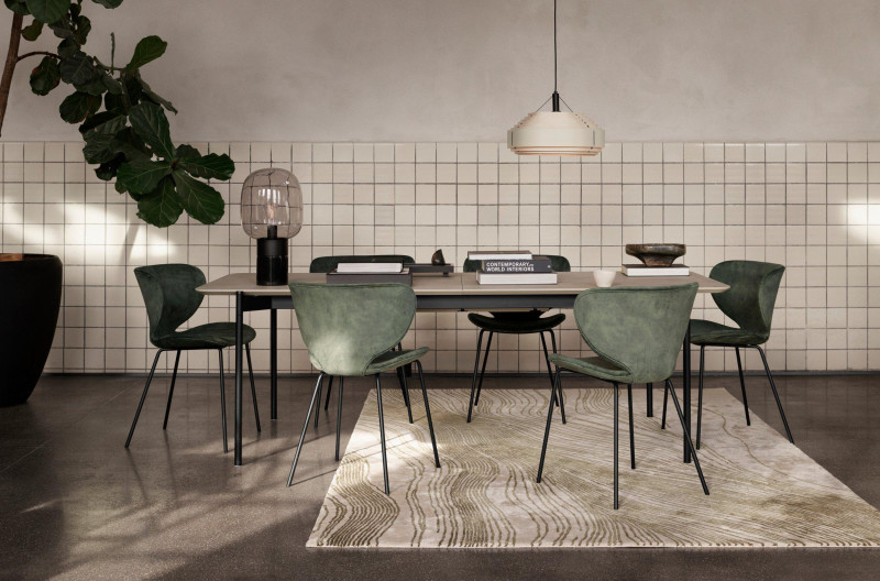 Augusta extendable dining table, brown/black ceramic