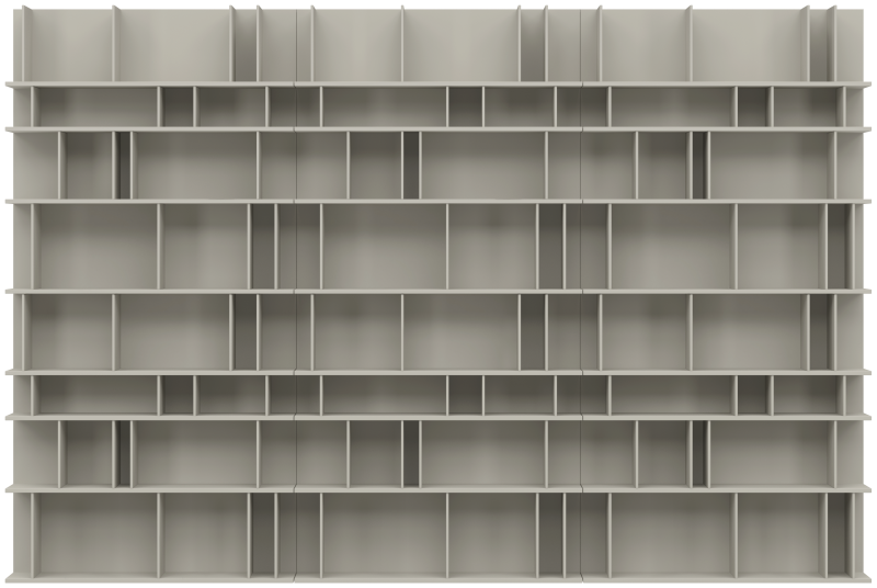 Como wall system, light grey lacquered